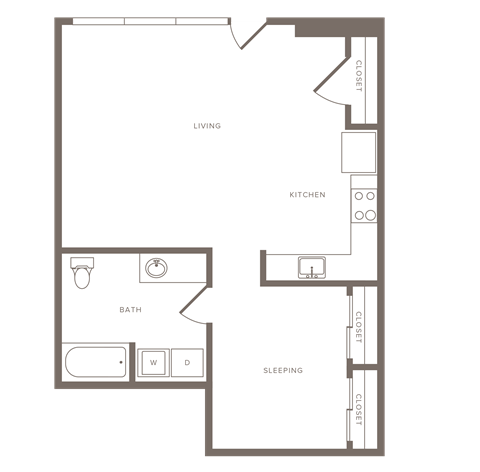1 bedroom 1 bathroom D at Wilcox, Seattle, 98107